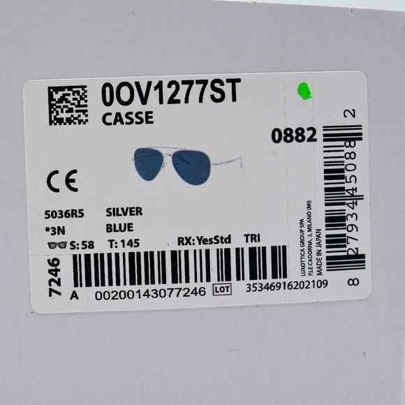 NEW OLIVER PEOPLES OV1277ST 5036R5 SILVER BLUE LENS AUTHENTIC SUNGLASSES 58-14 - Picture 8 of 8